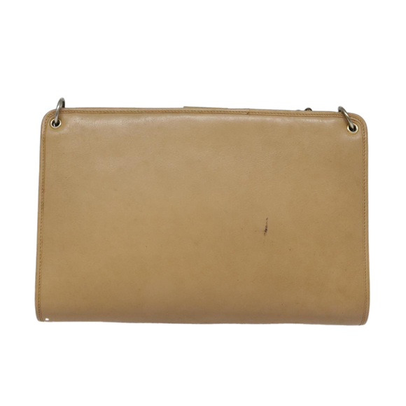 Christian Dior Shoulder Bag Leather Beige Gold Auth 88259 - Picture 2 of 16